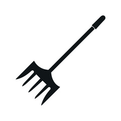Rake Black Silhouette Vector