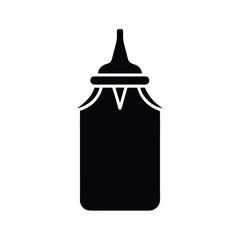 Sauce Bottle Black Silhouette Vector