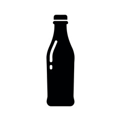 Soda Bottle Black Silhouette Vector