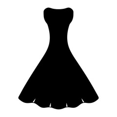 Elegant silhouette of a black dress, simple and beautifully designed style