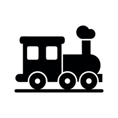 Toy Train Black Silhouette Vector