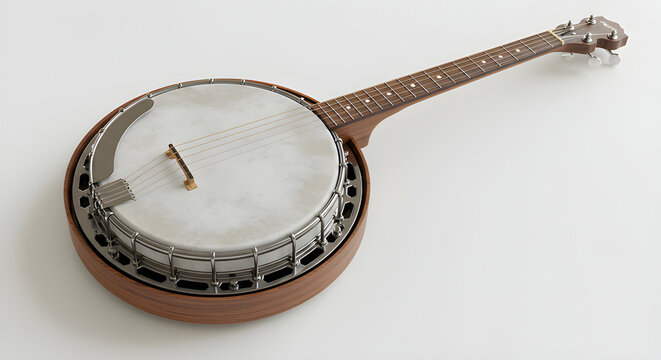 Banjo isolated on white.