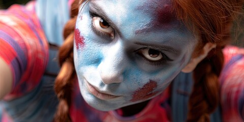 dynamic angle photo of a gen z woman cosplaying as a zombie RPG character --ar 2:1 --profile 8jmzp18 --v 7 Job ID: 02864d72-62a5-47bb-951d-a3f5a0297117