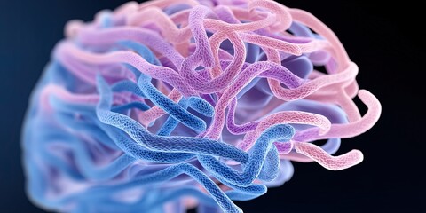 brain with worms eating it 