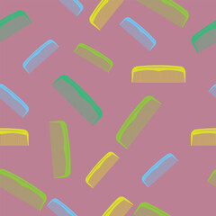 Pop Art Style Scattered Colorful Comb Seamless Pattern Background


