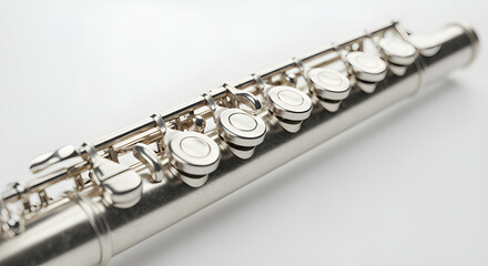 Naklejka premium Piccolo flute isolated on white.