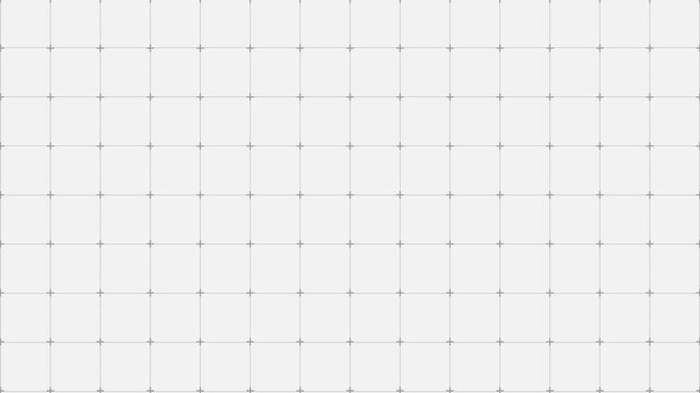 Minimalist grey grid line seamless loop animation with plus symbols moving downward from top to bottom on soft white background. 4K animated background for editing, presentation, and motion graphics.