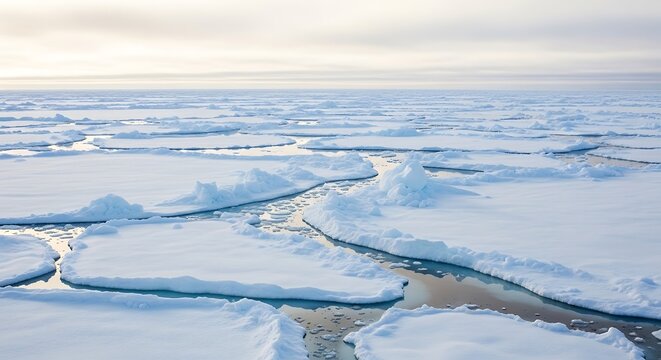 Arctic Ice Floes - A Frozen Landscape of the North Pole.