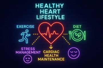 Healthy Heart Infographic with Cardiovascular Tips for Medical Education