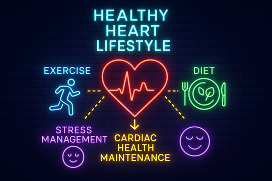 Healthy Heart Infographic with Cardiovascular Tips for Medical Education
