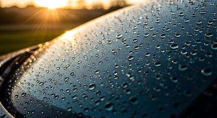 water drops on a car glass