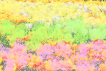 Blurred smooth yellow green pink fantastic clouds spots