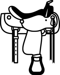 horse saddle glyph flat vector icon set