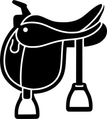 horse saddle glyph flat vector icon set