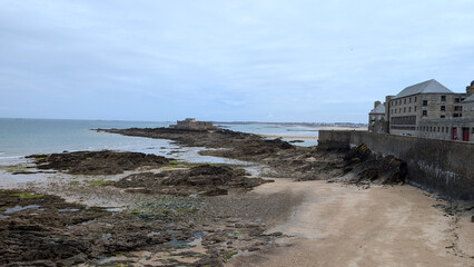 View of Saint-Malo in Brittany, France. 