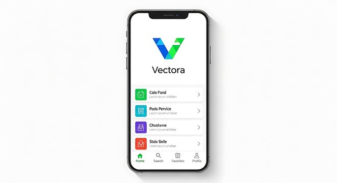 Vectora App Interface on iPhone Display - Modern Mobile Application Design.