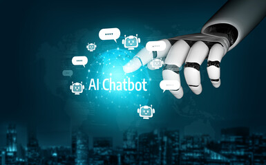 AI Virtual Assistant Artificial Intelligence Chatbot Controlled by Prompt Engineering for Explainable Generative AI information and LLM Deep Learning Technology for Smart Business Work Support. Vouch