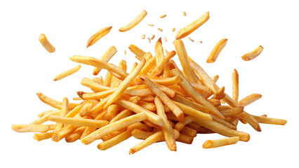 french fries on a white background