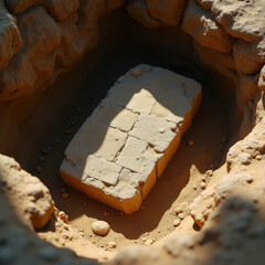 Ancient stone coffin uncovered in desert excavation