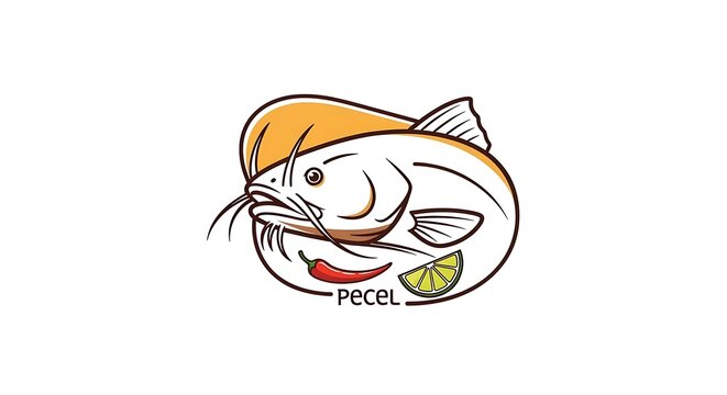 Delicious Pecel Lele Illustration - A Traditional Indonesian Dish.