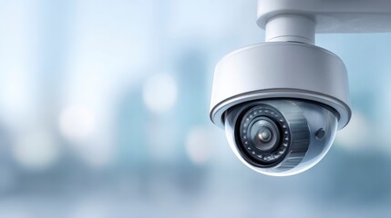 High-definition security camera capturing surroundings in a modern urban environment