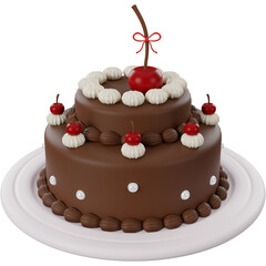 3D Render of Birthday Cake 