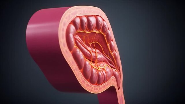 Animated 3D Medical Illustration of Human Bladder Anatomy