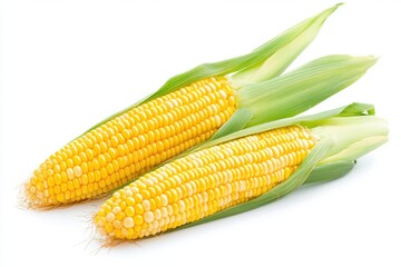 Muhindi corn ears isolated on white, traditional Kwanzaa symbol of children.