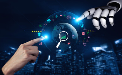 Using AI for global market analysis and e-commerce business growth. AI research on worldwide trends and customer ratings for business success. Motif