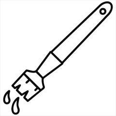 Simple line drawing of a paintbrush dripping liquid

