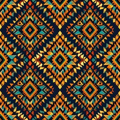 Colorful Geometric Diamond-Shaped Repeating Pattern