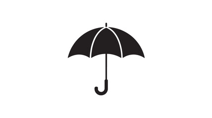 Umbrella icon simple flat vector glyph protection from rain and weather Isolated on White Background