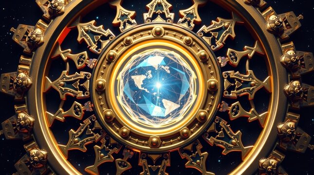 Mystical Device with Intricate Golden Patterns_11