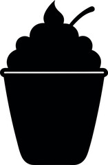 Silhouette Yogurt Parfait Icon for Dessert and Snack Branding