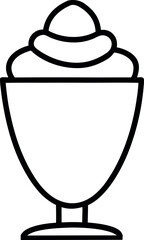 Elegant Yogurt Parfait Line Art Icon for Dessert Branding