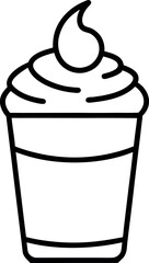 Black and White Yogurt Parfait Vector Icon for Healthy Snack Design