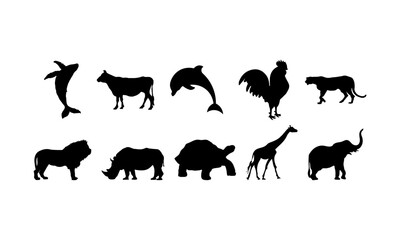 Various Animal Silhouette Vector