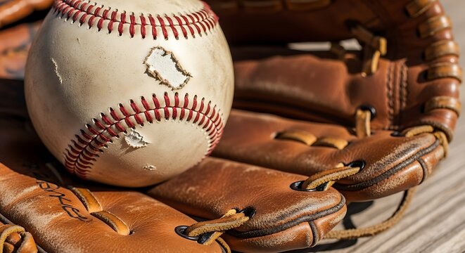 Baseball Glove and Ball.