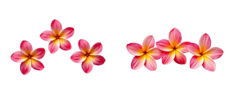 Vibrant Pink Frangipani Flowers on a Transparent Background