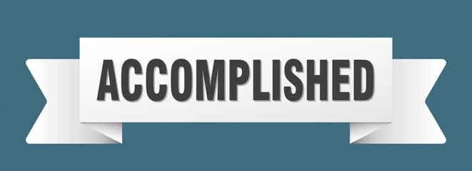 accomplished ribbon isolated on transparent background. accomplished ribbon