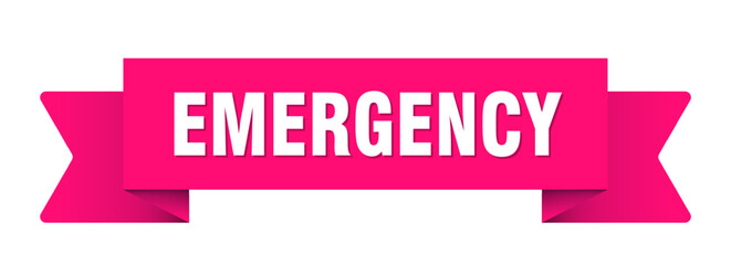 emergency ribbon isolated on transparent background. emergency ribbon