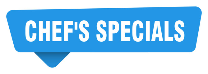 chef's specials sticker. chef's specials blue sign isolated on transpatent background
