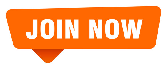 join now sticker. join now orange sign isolated on transpatent background