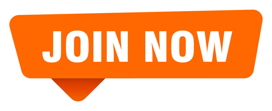 join now sticker. join now orange sign isolated on transpatent background