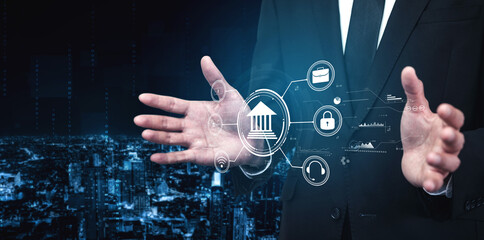 A concept of digital banking and online financial technology (FinTech) services. A central platform...