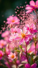 Obraz premium Flower explosion Blooming concept vertical