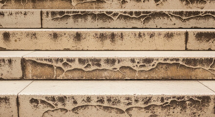 Old Textured Stone Steps Weathered Concrete Staircase with Cracks and Grunge Details for Background