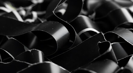 Recycled Black Plastic Shreds.