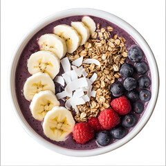 Nutritious Acai Bowl with Granola and Colorful Fresh Fruit
