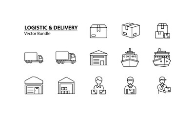 E-commerce & Shopping Line Icon Set – Online Store Outline Vector Bundle
